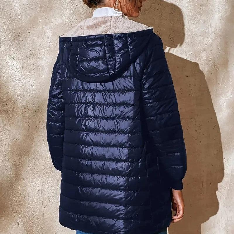 Céleste | Quilted Knee-Length Hooded Jacket