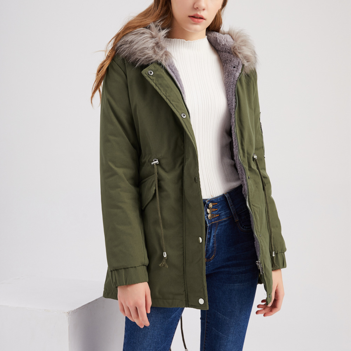 Élise | Velvet-Trimmed Winter Parka