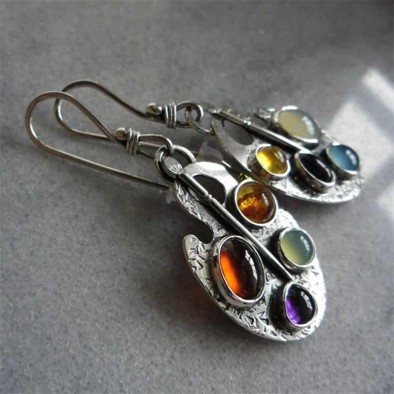 Alice | Vintage Multicolour Stone Earrings