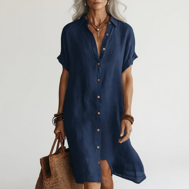 Fabienne | Linen Maxi Shirt Dress