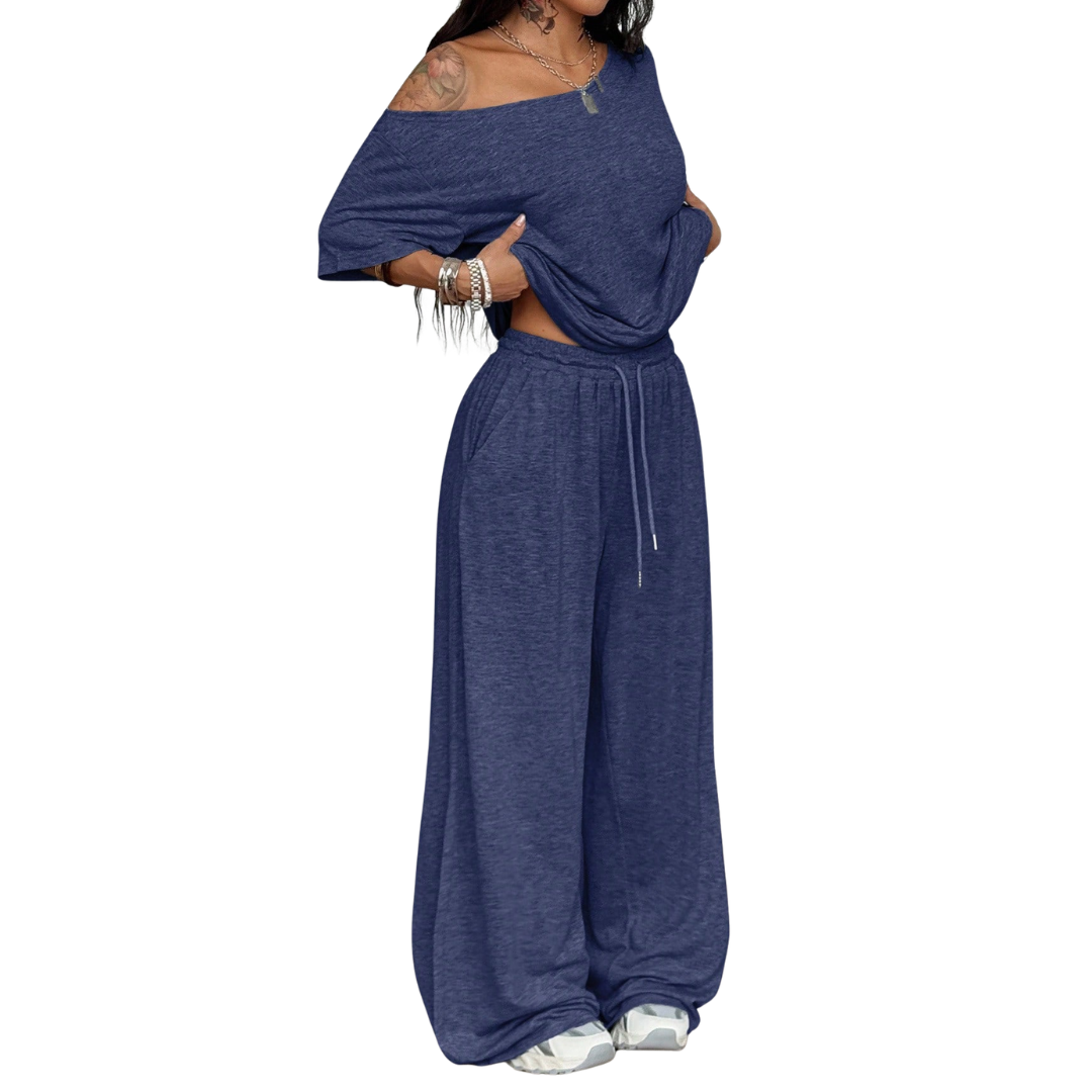 Camille | Off-Shoulder Wide Leg Two-Piece Set