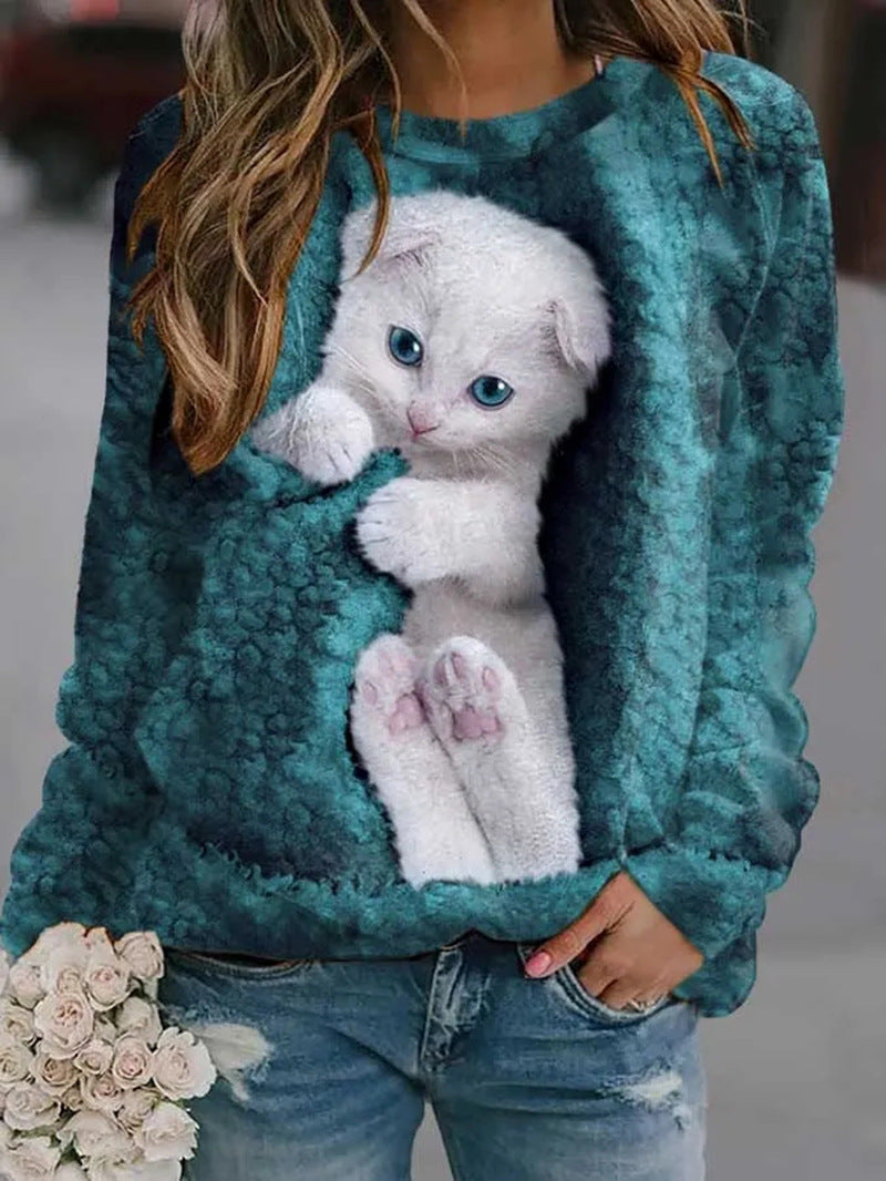Mochi | Cozy Cat Print Sweatshirt