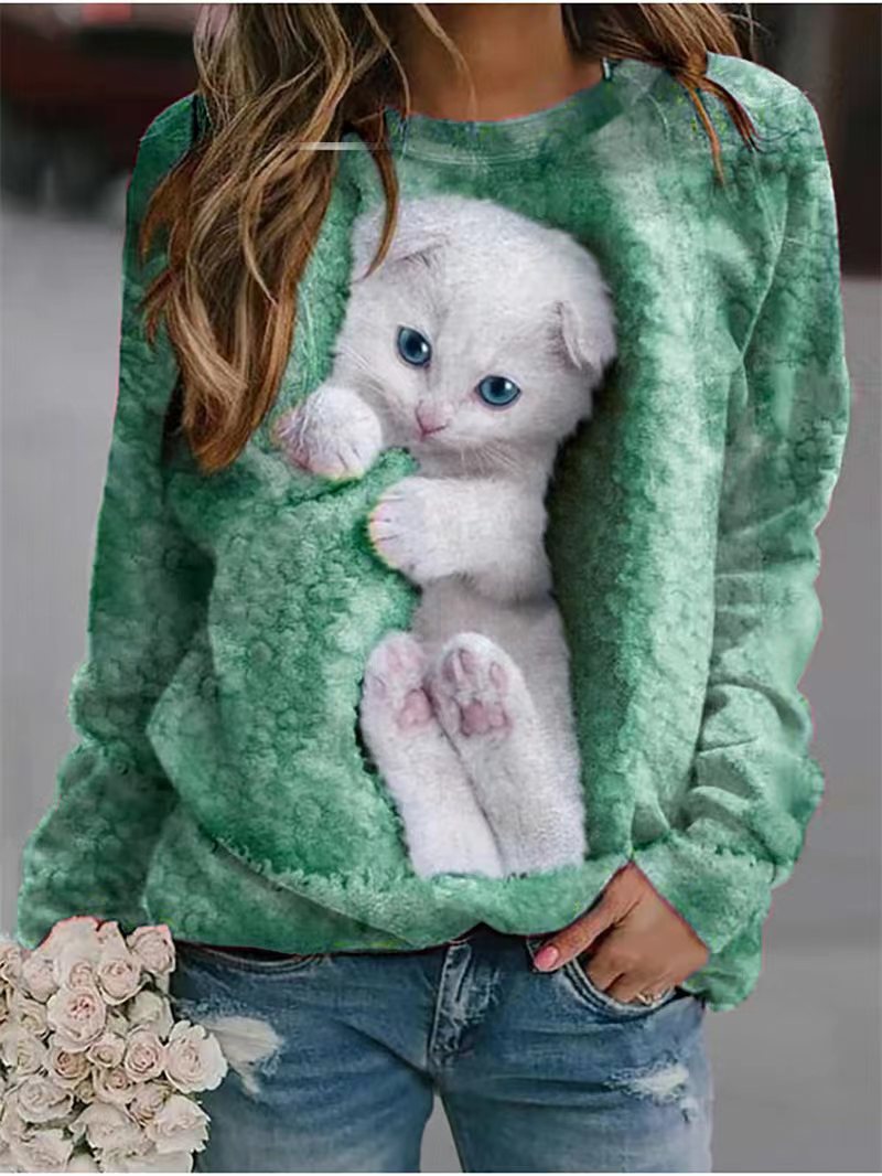 Mochi | Cozy Cat Print Sweatshirt