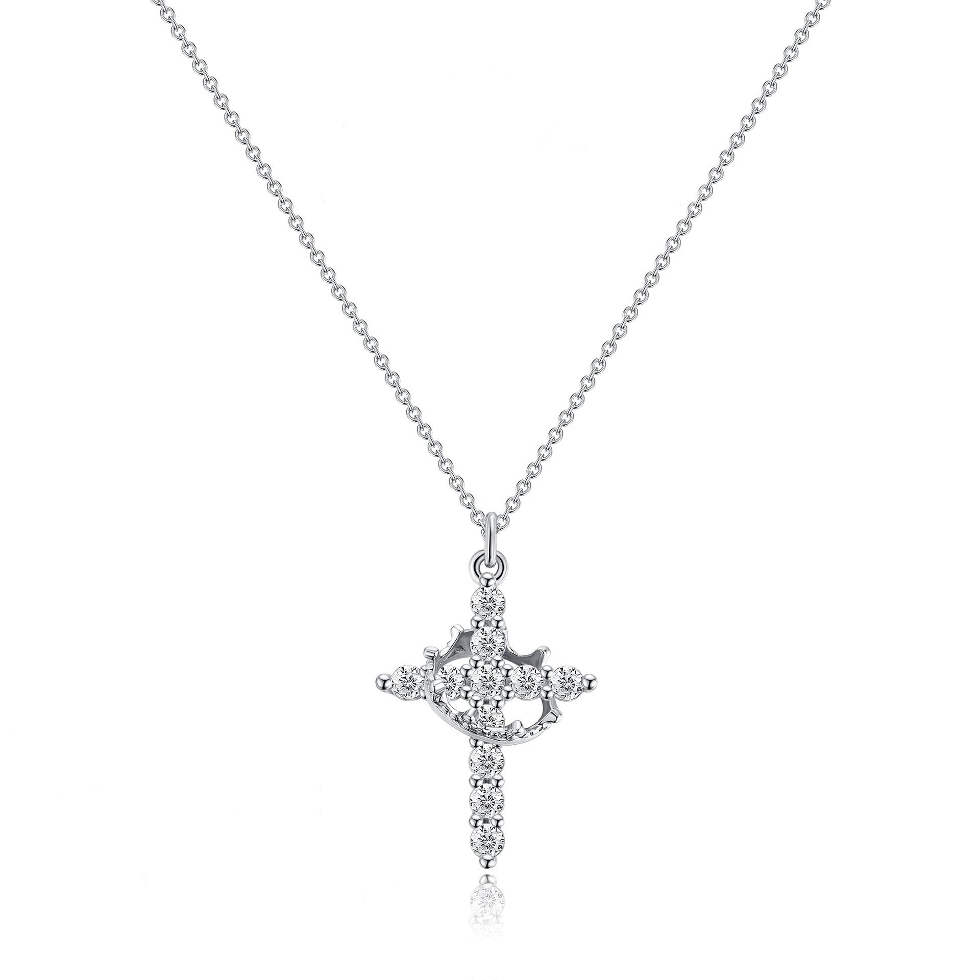 Quinn | Cross & Crown Pendant Necklace