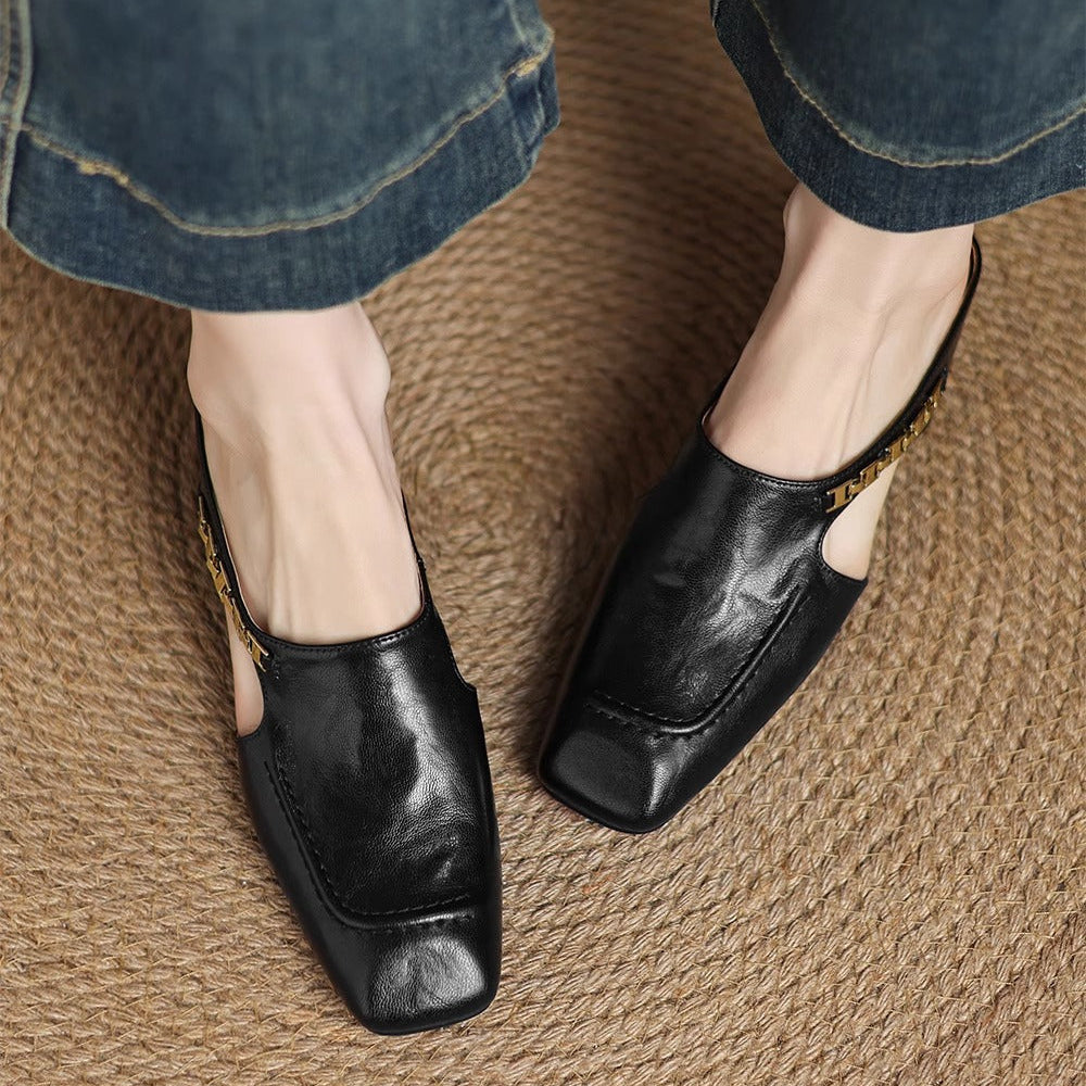 Marilyn | Leather Slip-On Mules