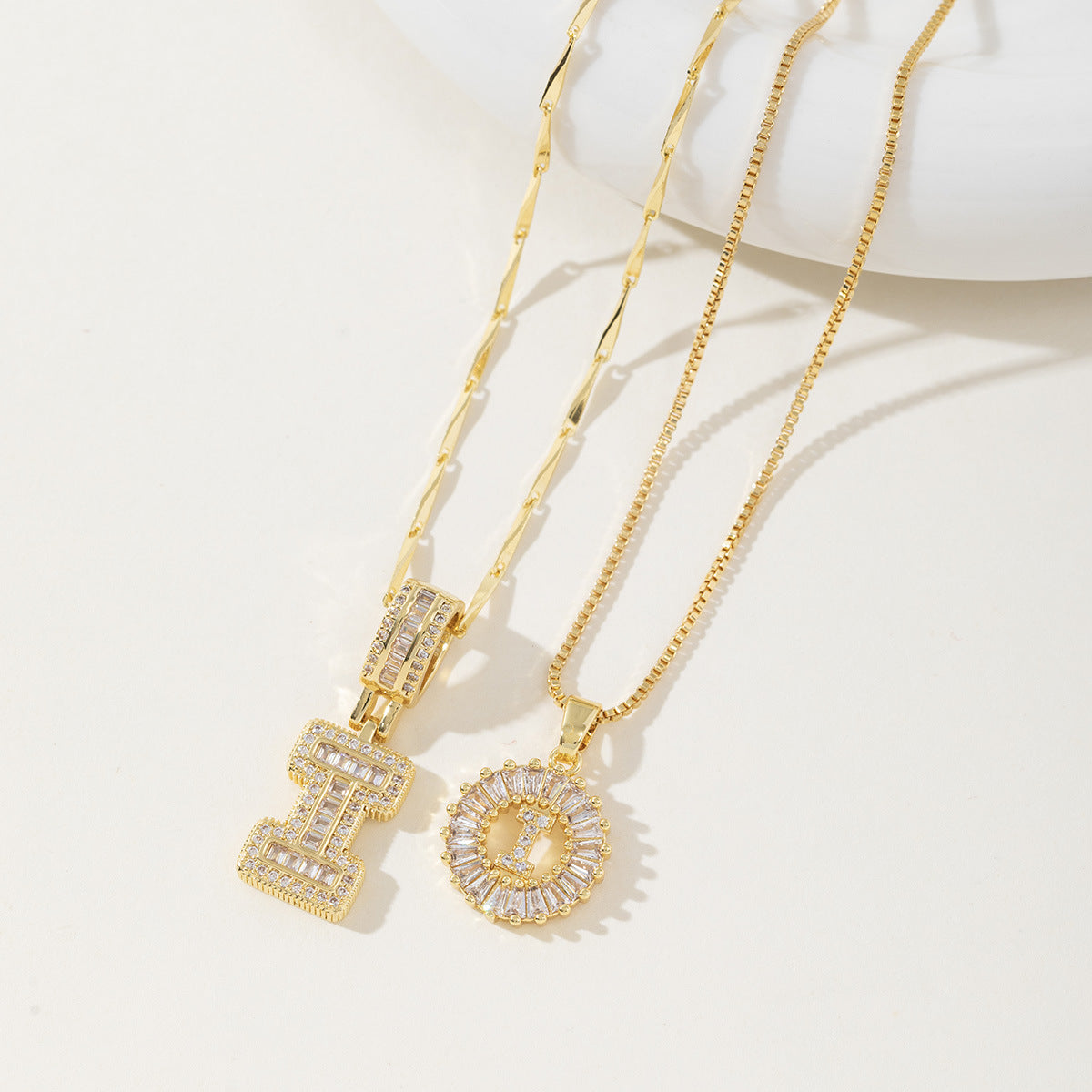 Avery | Initial Pendant Necklace Set of 2