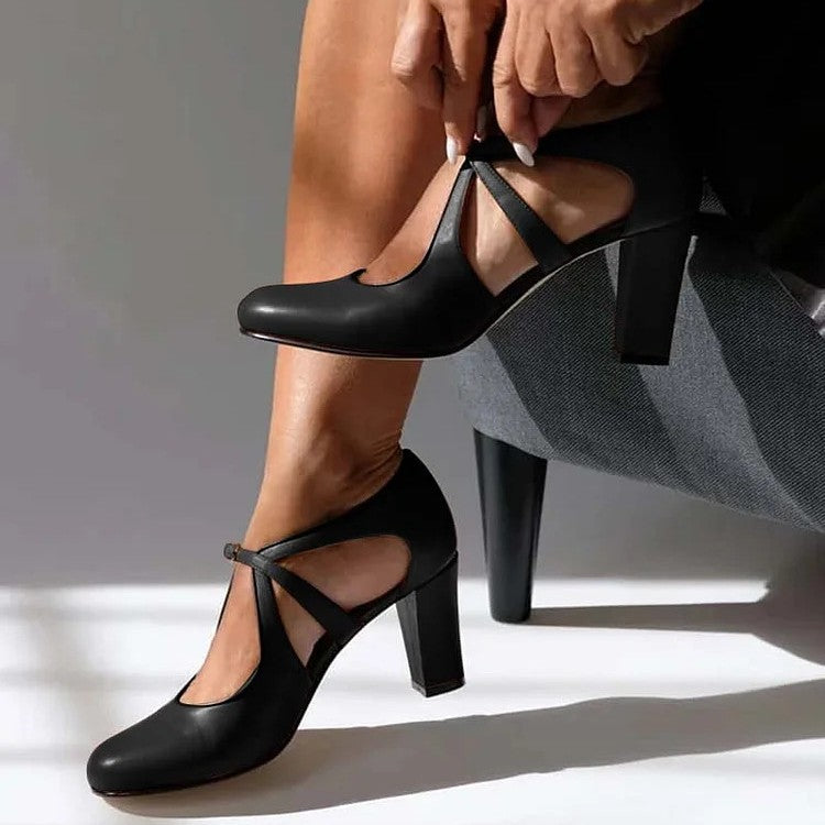 Janessa | Genuine Leather Comfort Heels