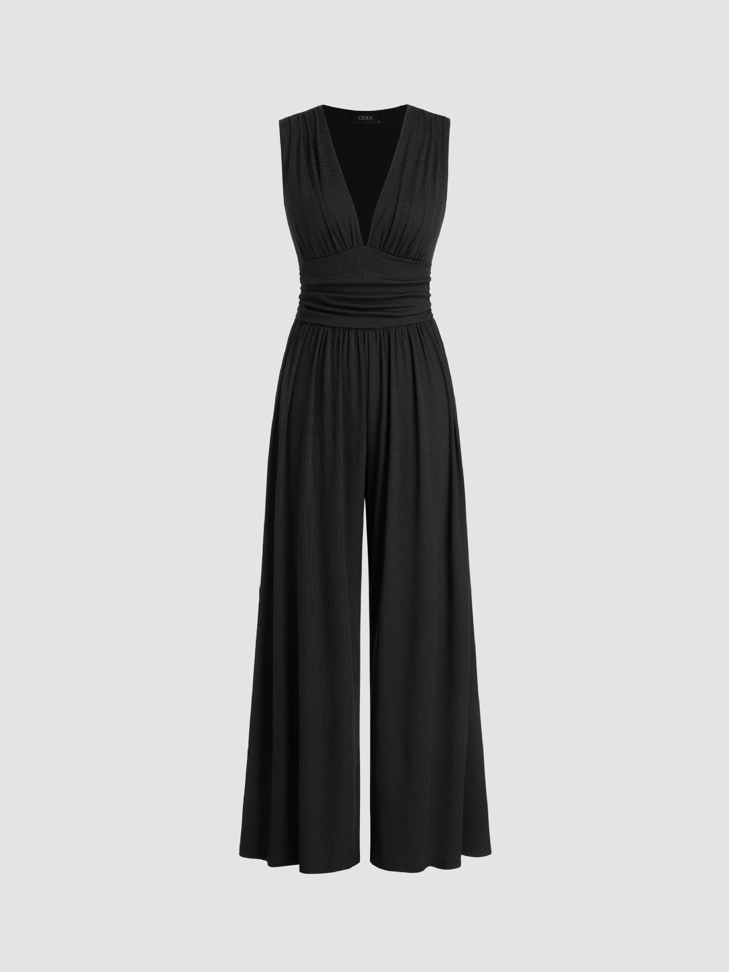 Sarah | Sleeveless Wide-Leg Ribbed Jumpsuit