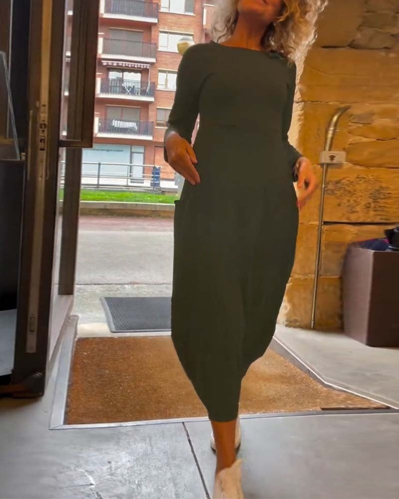 Céleste | A-Line Midi Dress Autumn Chic