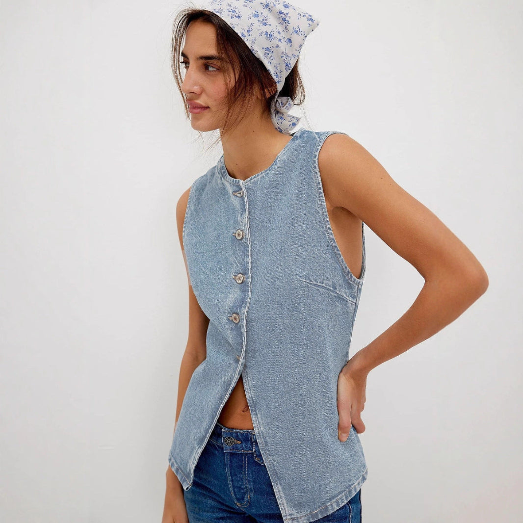 Camille | Button-Down Sleeveless Vest