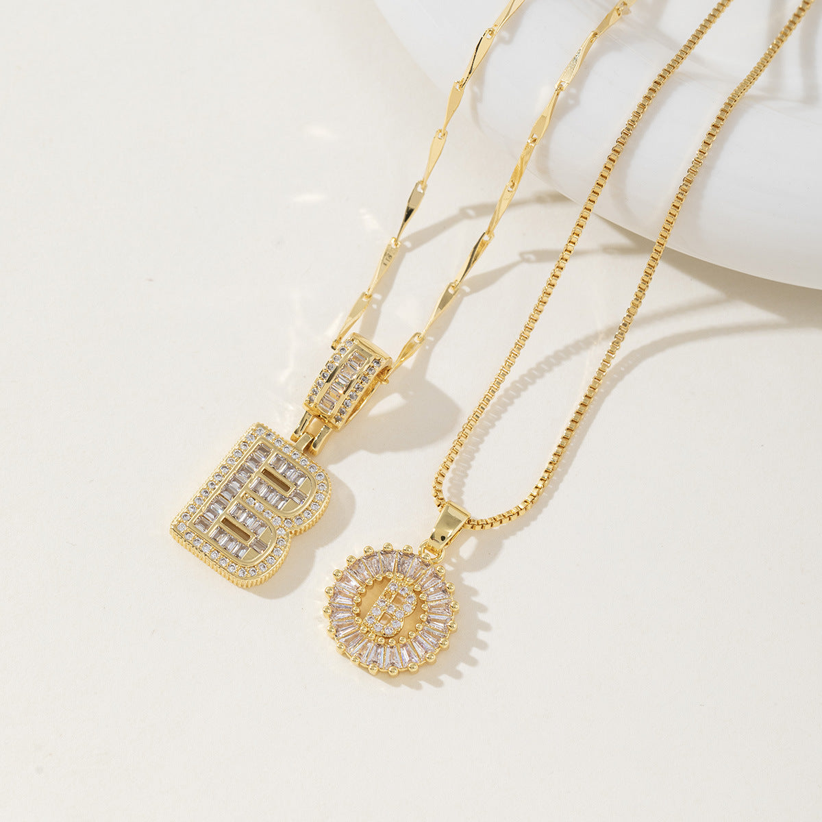 Avery | Initial Pendant Necklace Set of 2