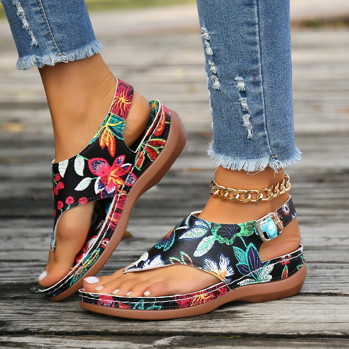 Mae | Orthopedic Floral Comfort Sandal