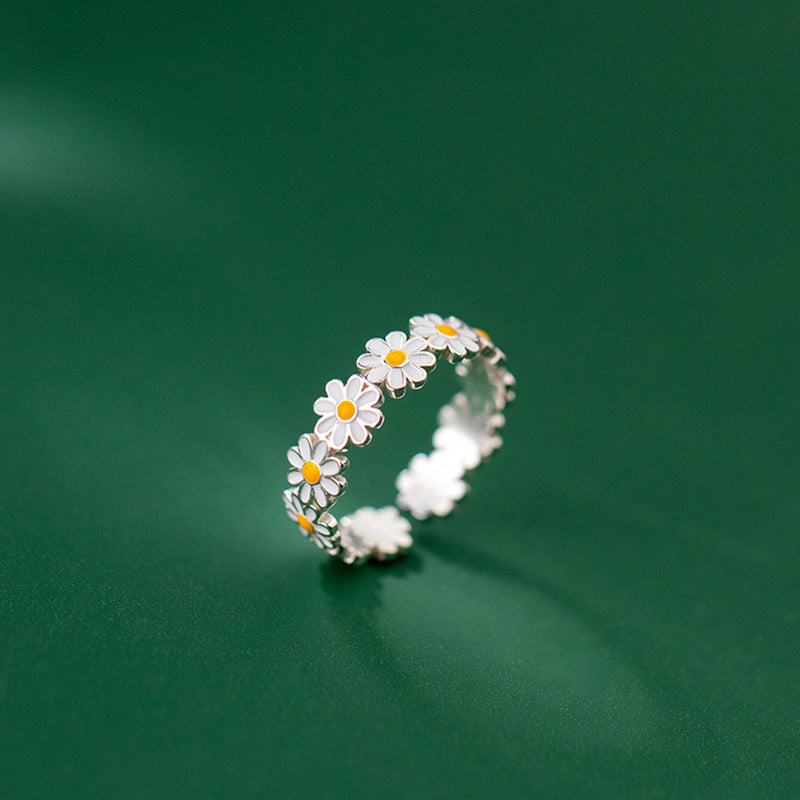 Daisy | Enamel Floral Adjustable Ring