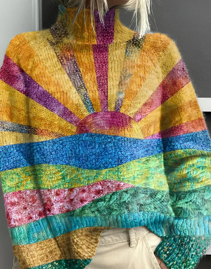 Zinnia | Vibrant Colourblock Turtleneck Sweater