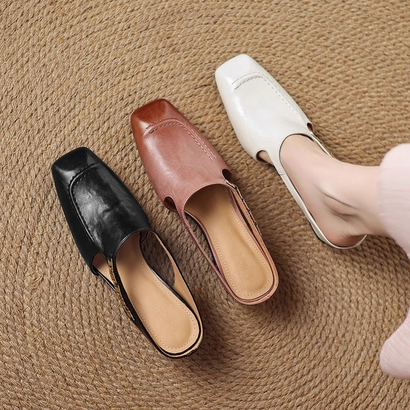 Marilyn | Leather Slip-On Mules
