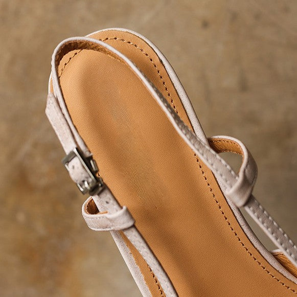 Almeta | Leather Slingback Heels