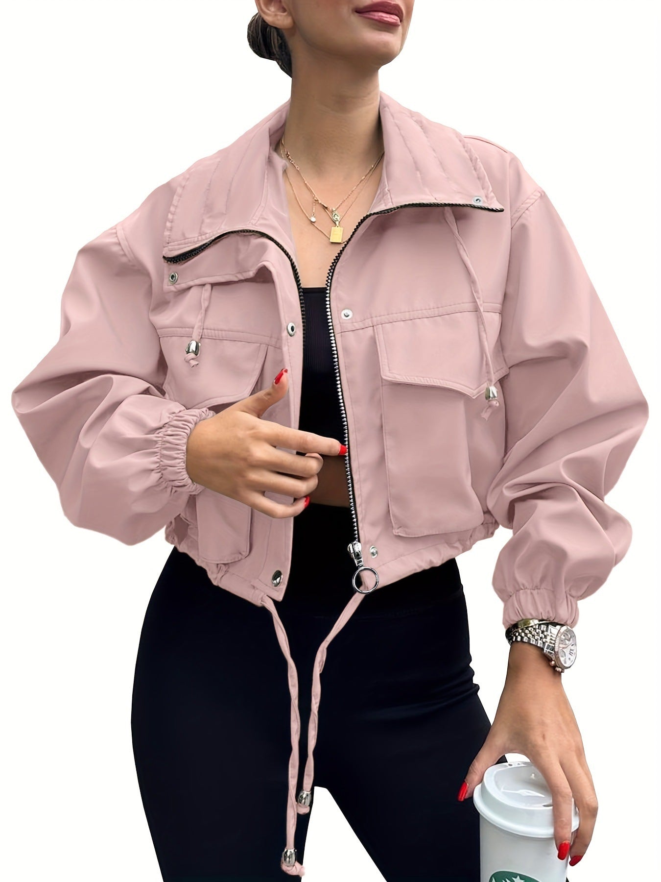 Céleste | Lightweight Zip-Up Cropped Jacket