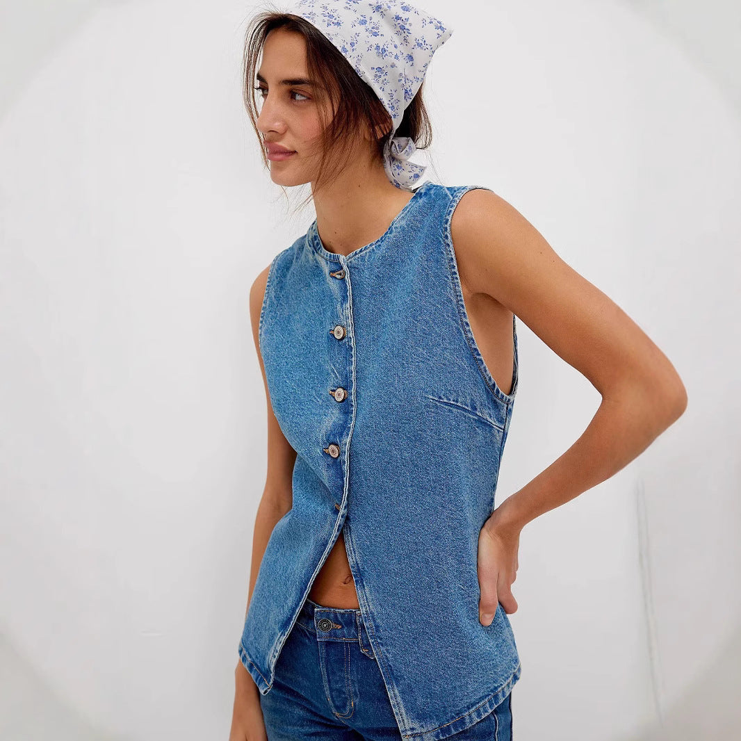 Camille | Button-Down Sleeveless Vest