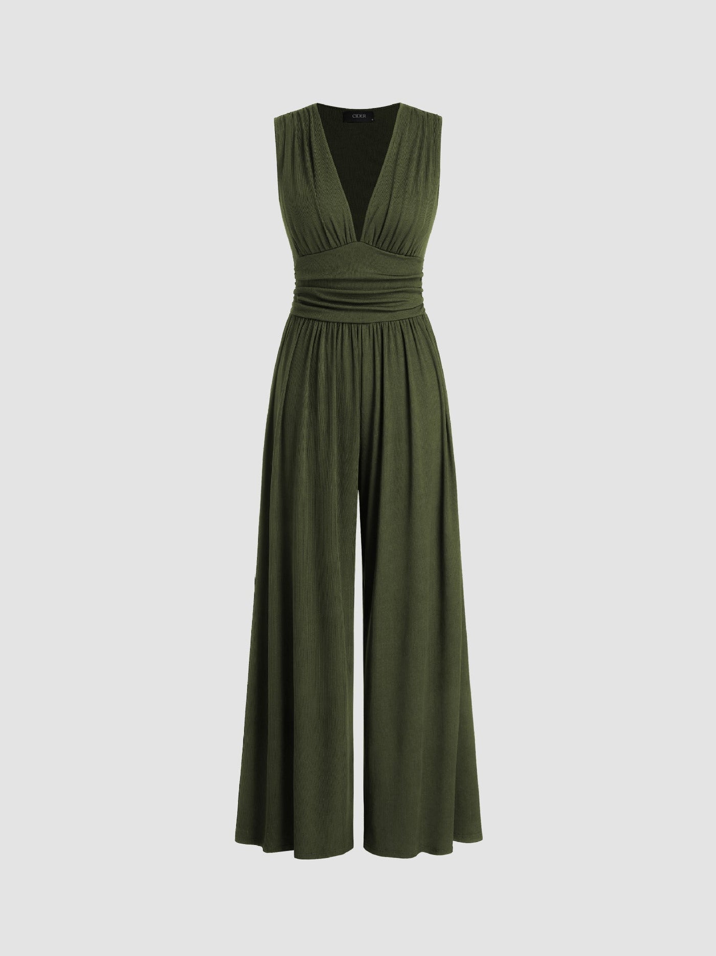 Sarah | Sleeveless Wide-Leg Ribbed Jumpsuit