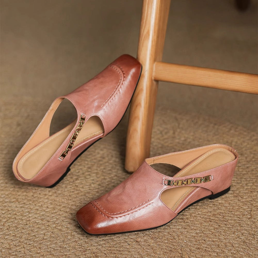 Marilyn | Leather Slip-On Mules