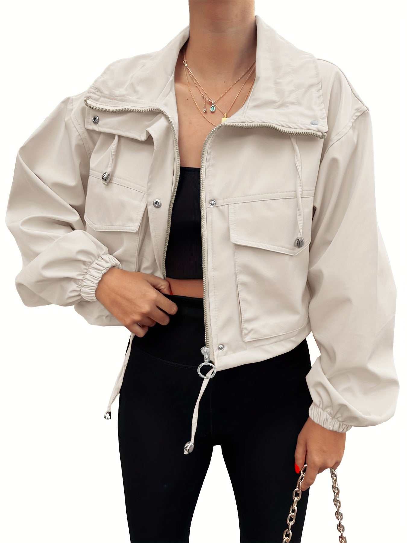 Céleste | Lightweight Zip-Up Cropped Jacket