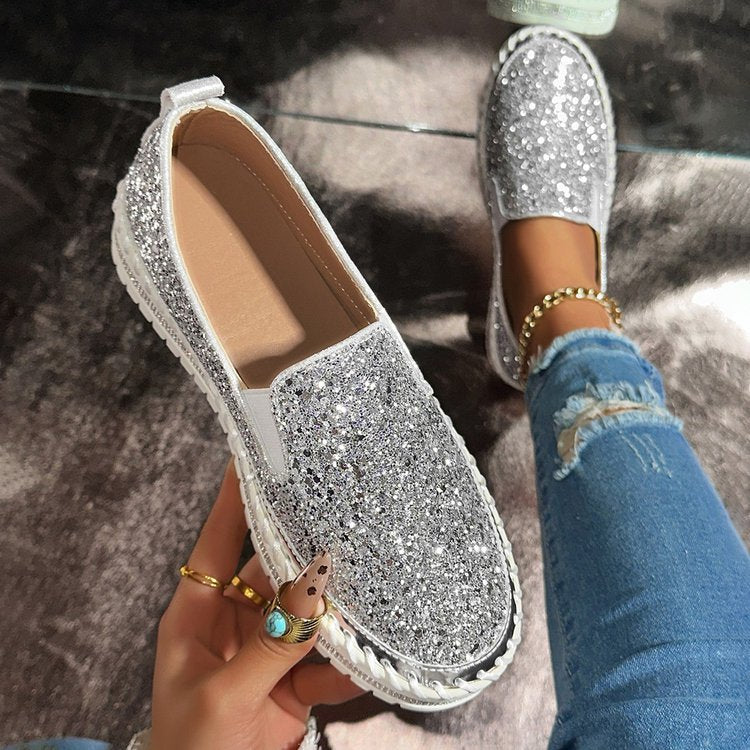Séraphine | Glitter Slip-On Loafers