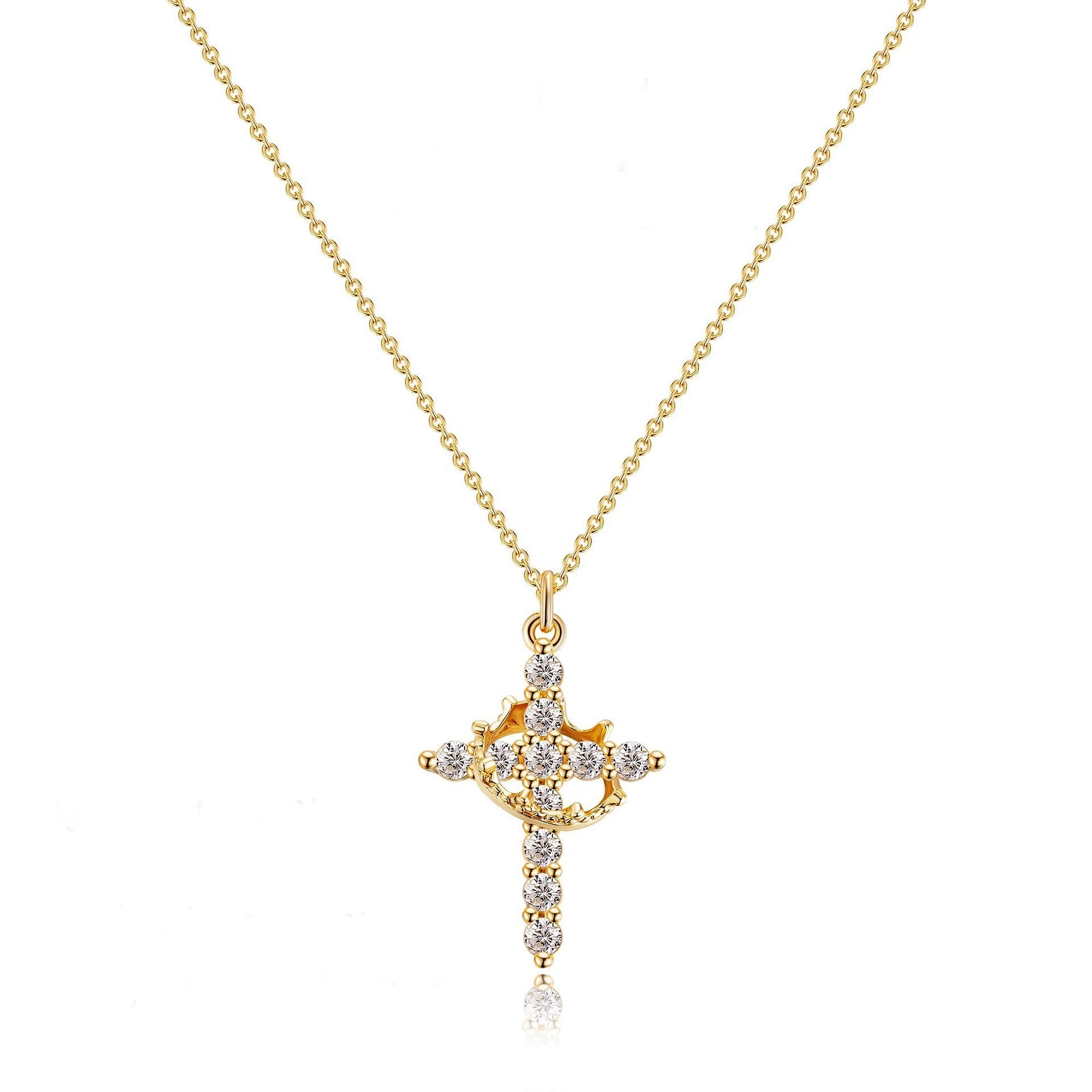 Quinn | Cross & Crown Pendant Necklace