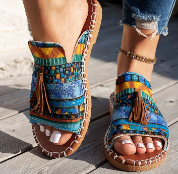 Aisha | Boho Ergonomic Tassel Sandals