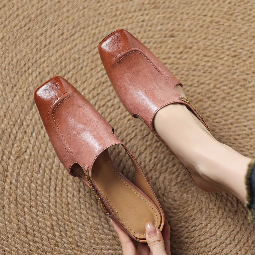 Marilyn | Leather Slip-On Mules