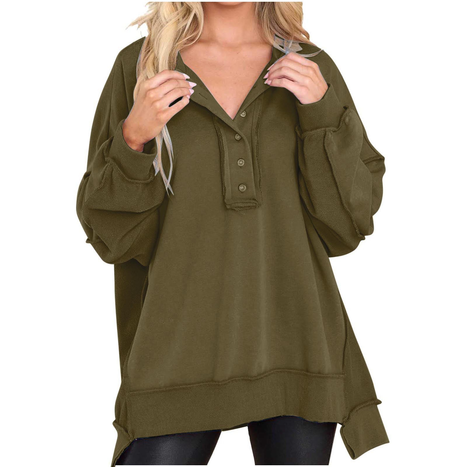 Leilani | Oversized Quarter-Button Sweatshirt