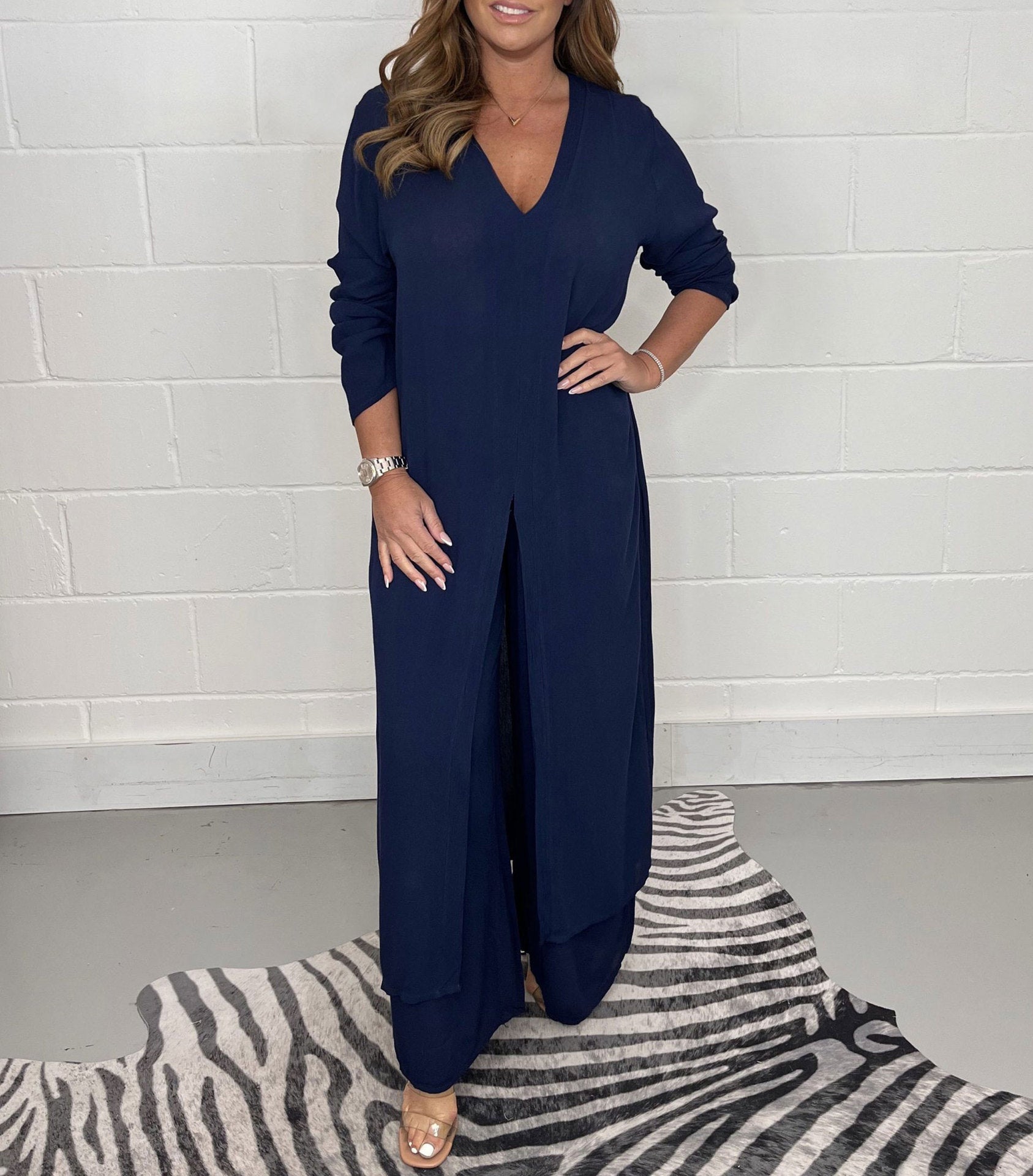 Guadalupe | Casual V-Neck Two-Piece Set