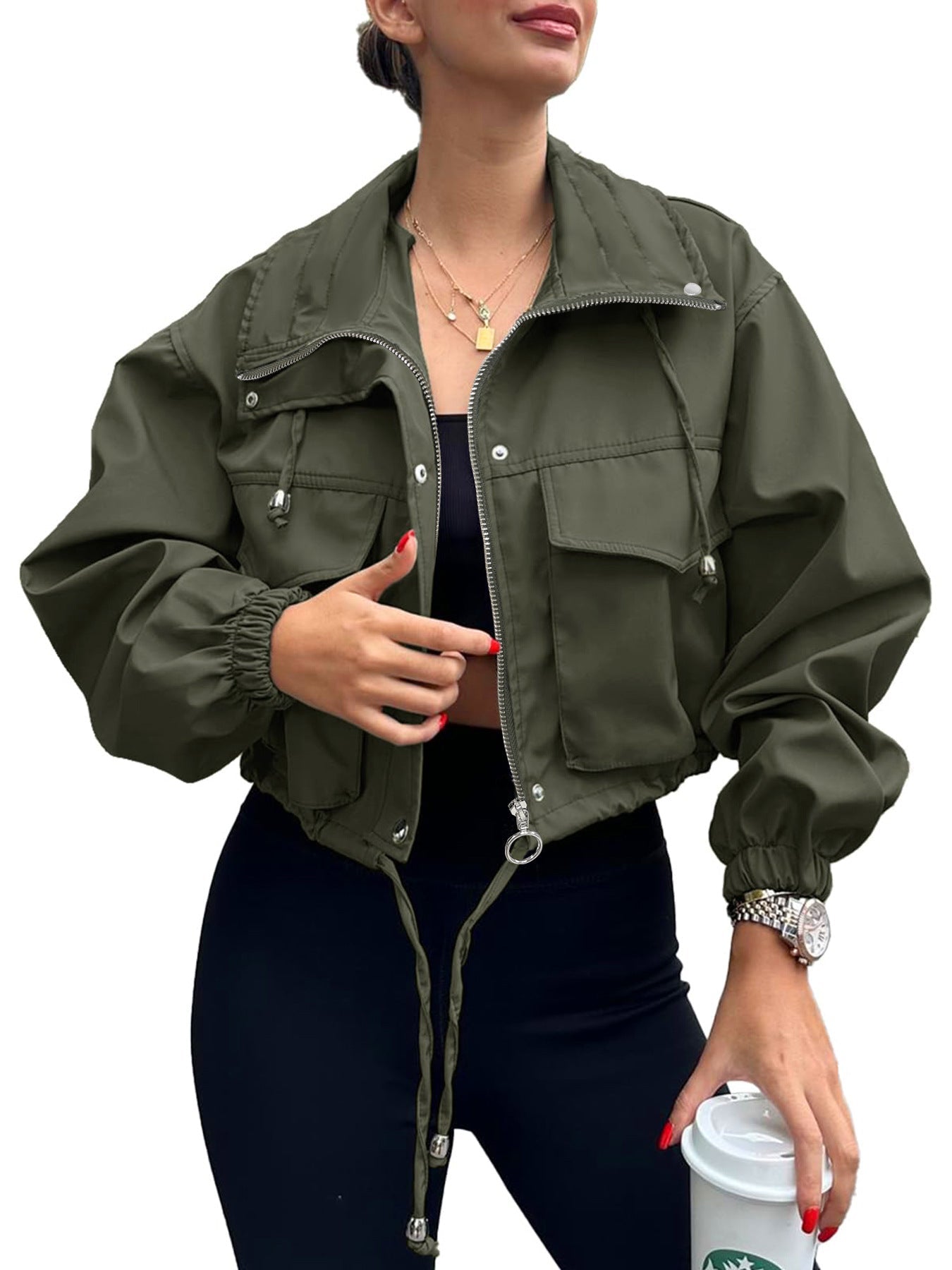 Céleste | Lightweight Zip-Up Cropped Jacket