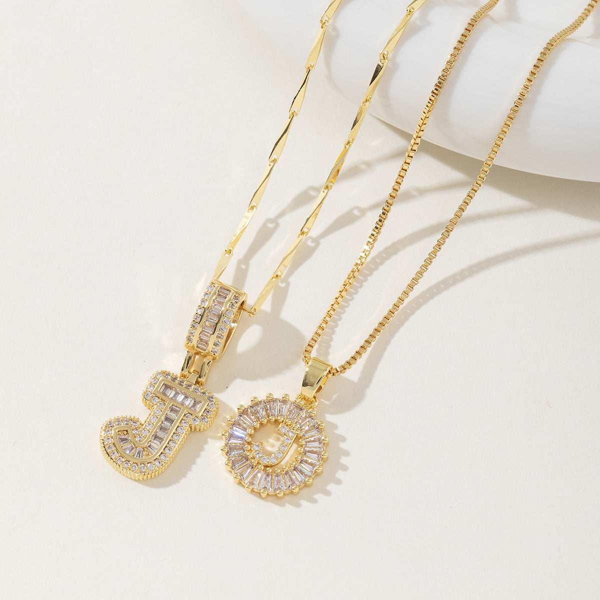 Avery | Initial Pendant Necklace Set of 2