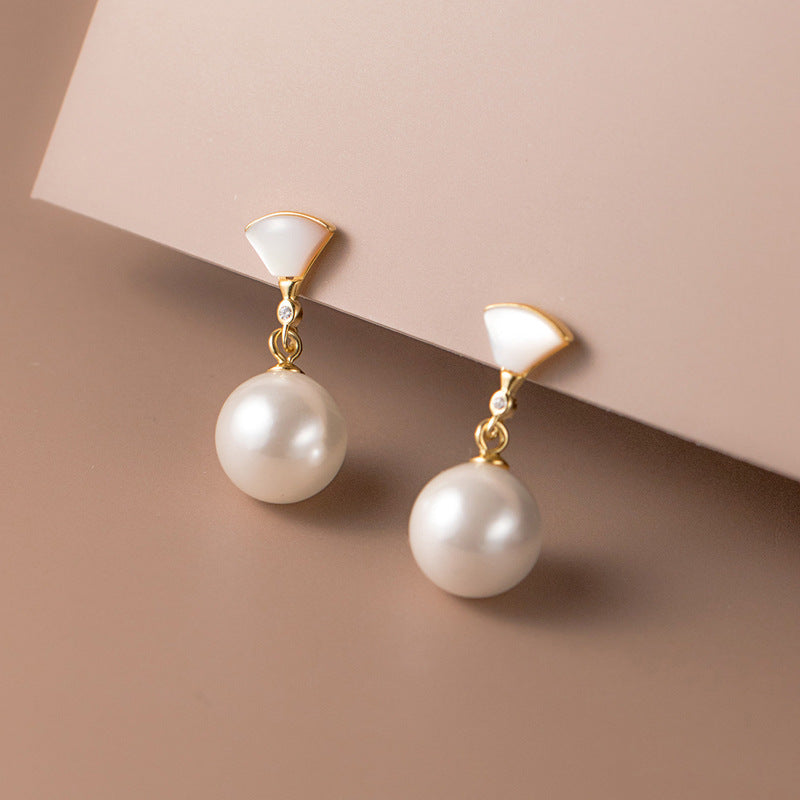 Isadora | Silver Pearl Drop Earrings