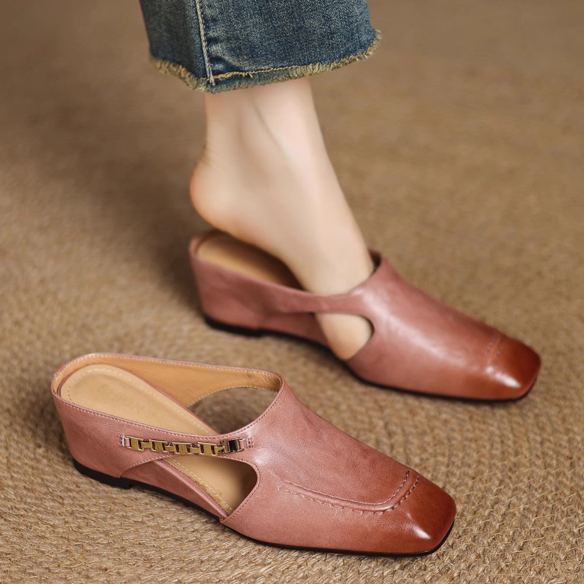 Marilyn | Leather Slip-On Mules