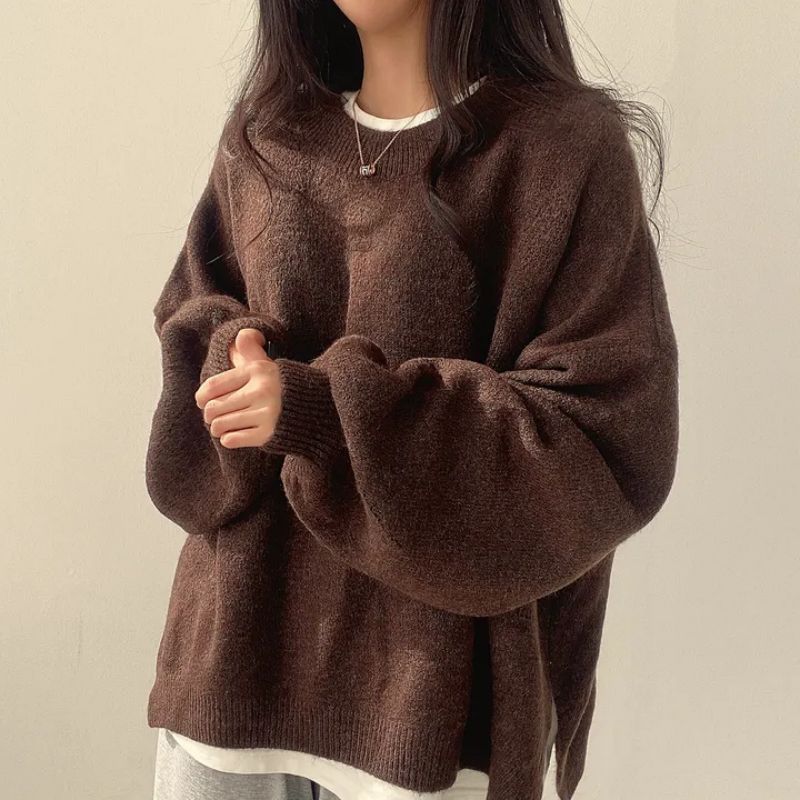 Camille | Oversized Knit Round Neck Sweater