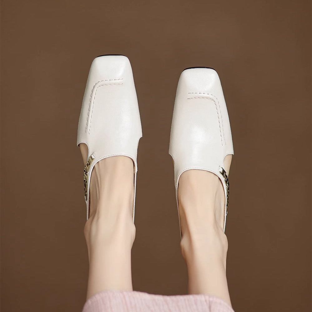 Marilyn | Leather Slip-On Mules
