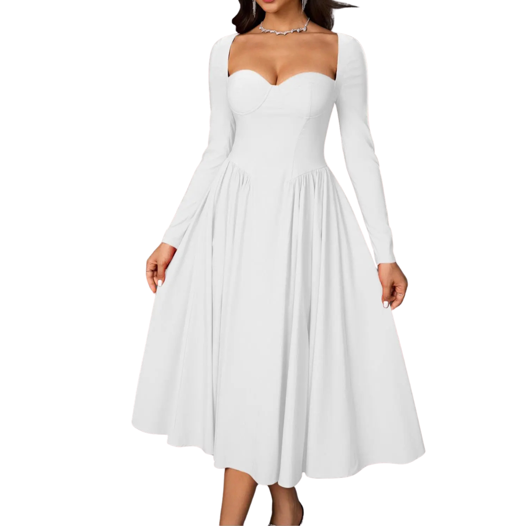 Séraphine | Open-Back Pleated Midi Dress