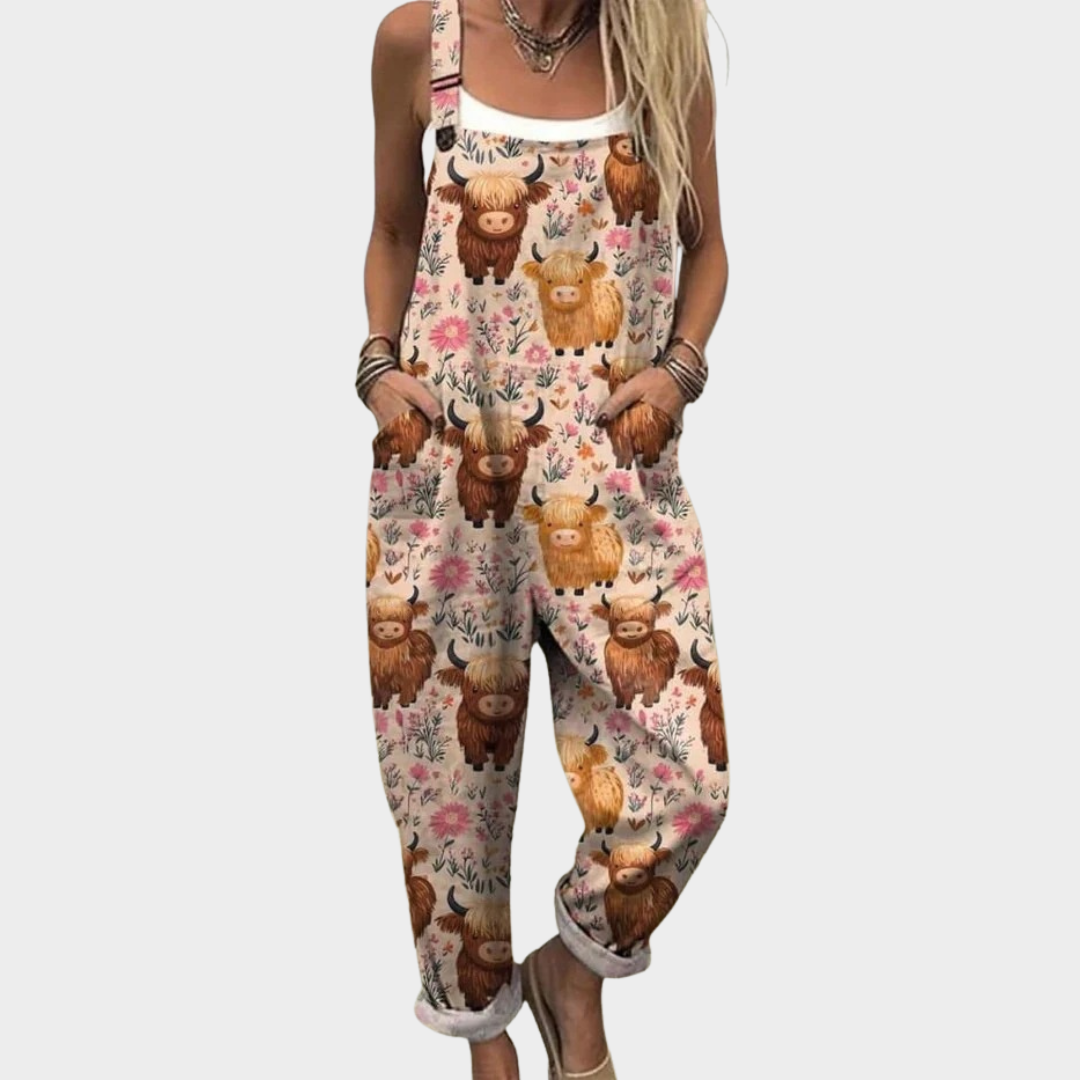 Carmela | Printed Wide-Leg Overalls