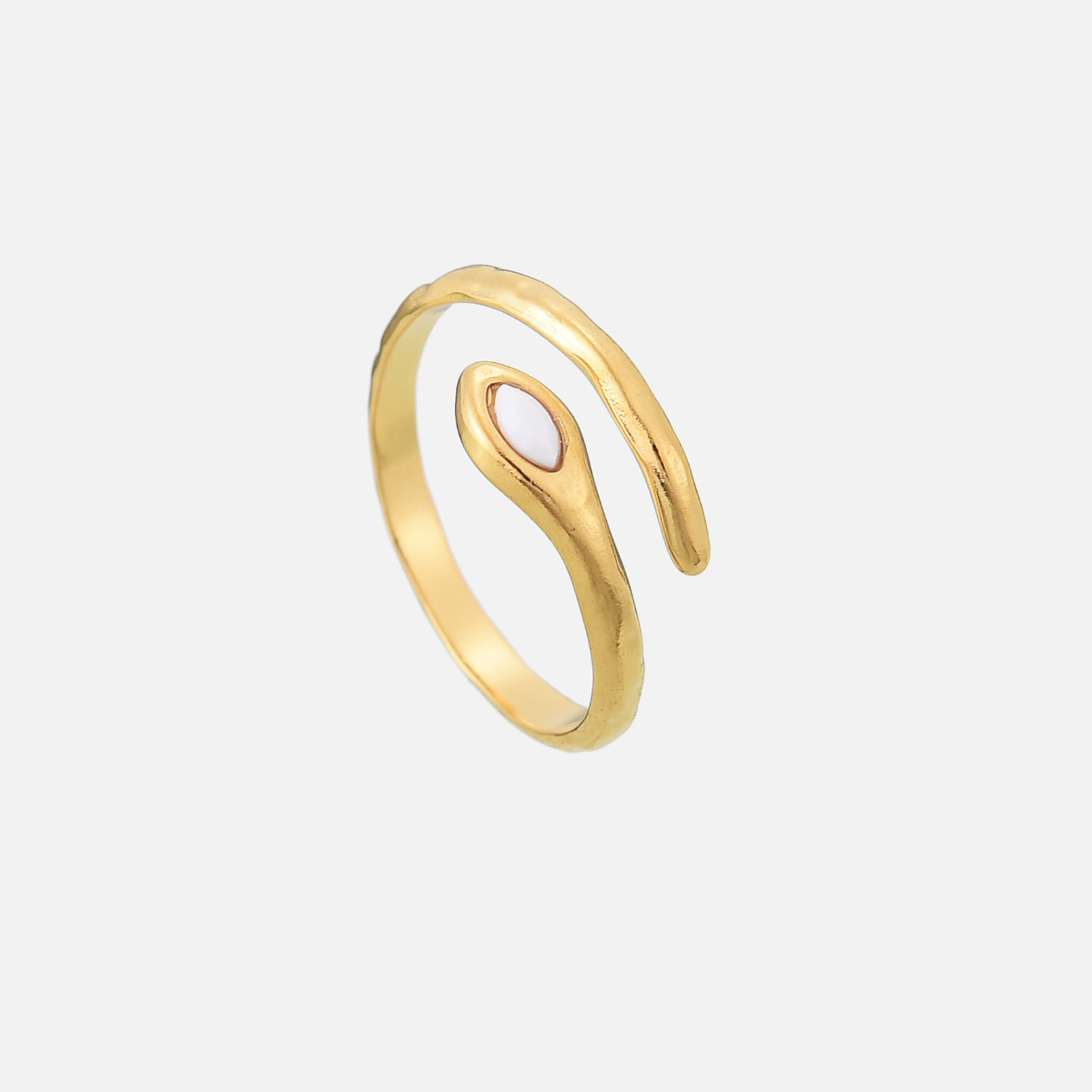 Xevera | Open Cuff Ring with Gemstone