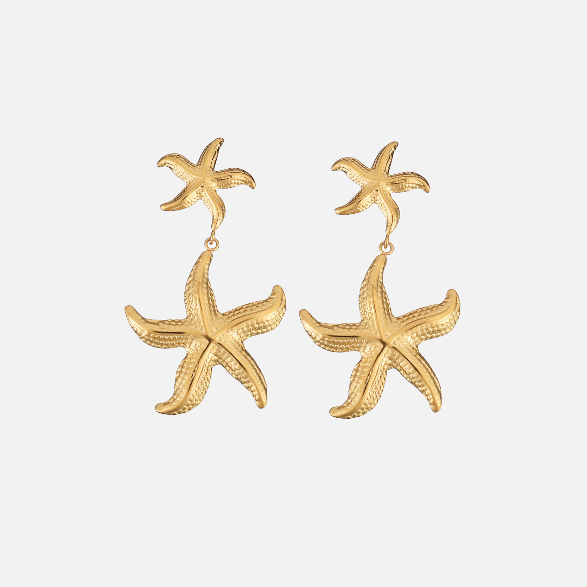 Wilhelmina | Gold Starfish Drop Earrings