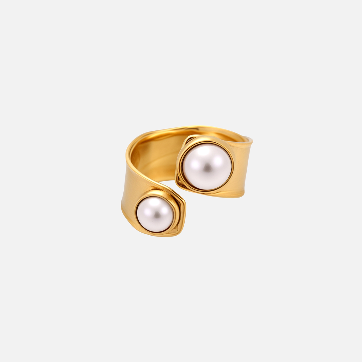 Iona | Sculpted Twin Pearl Ring