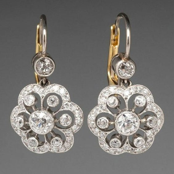 Coral | Crystal Mandala Statement Earrings