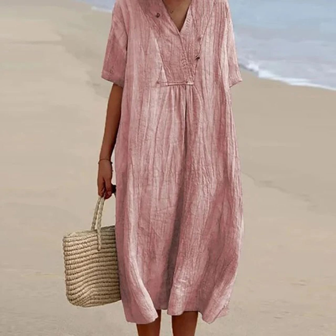 Celeste | Relaxed V-Neck Midi Dress