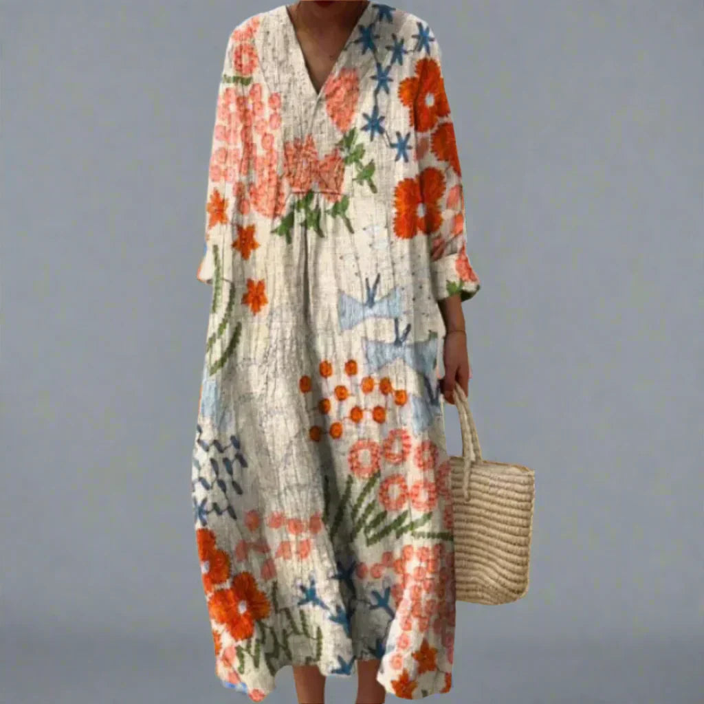 Ginger | Abstract Floral Print Dress