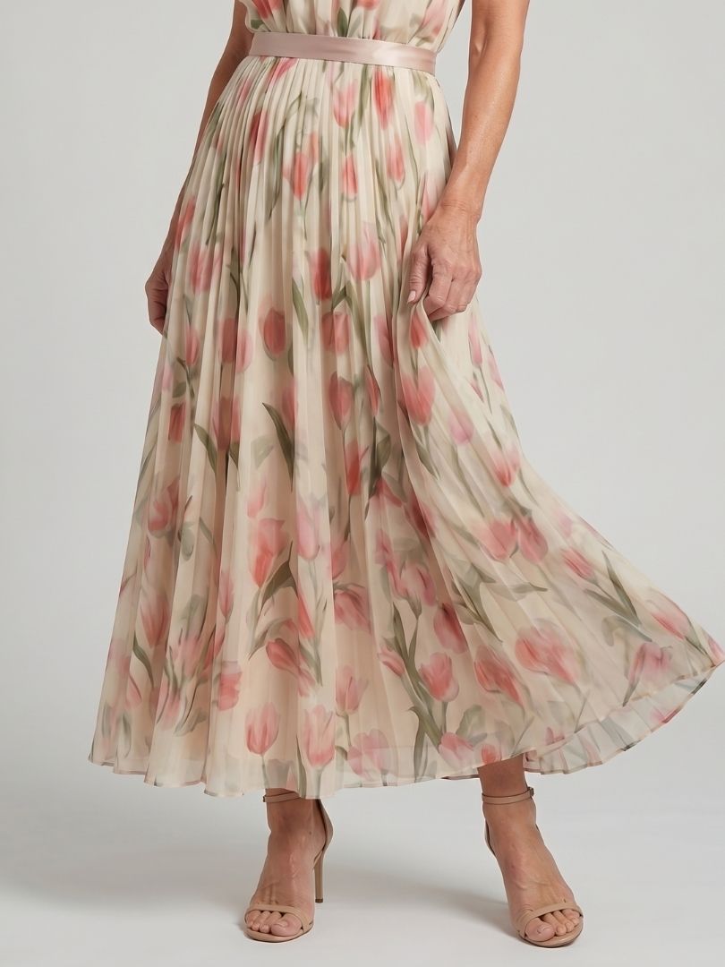 Sabina | Halter Neck Floral Midi Dress