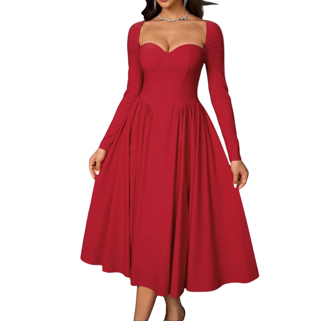 Séraphine | Open-Back Pleated Midi Dress