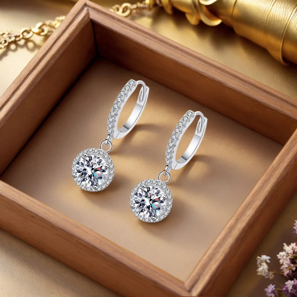 Gaia | 1ct Moissanite Sterling Silver Earrings
