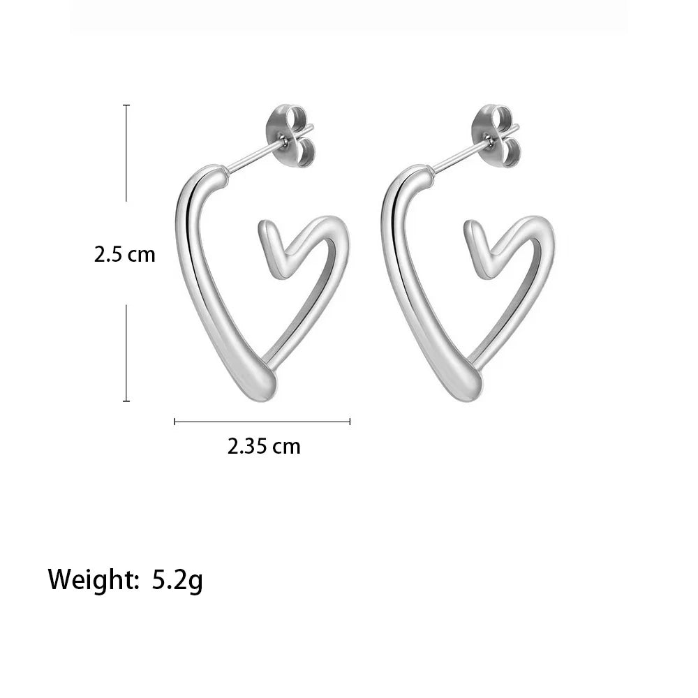 Jessica | Heart Earrings, Rose Gold Vermeil