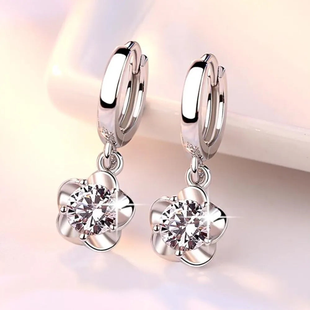 Effie | Sterling Silver Zircon Drop Earrings